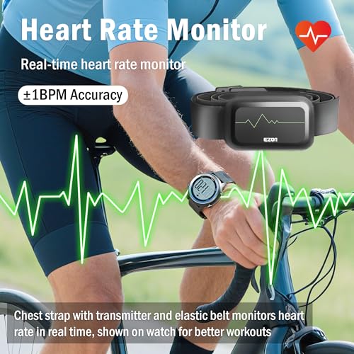 Heart Rate Monitor Watch Chest Strap Waterproof